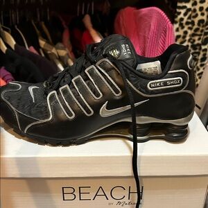 Nike Shox Black with Silver Accents Athletic Shoes